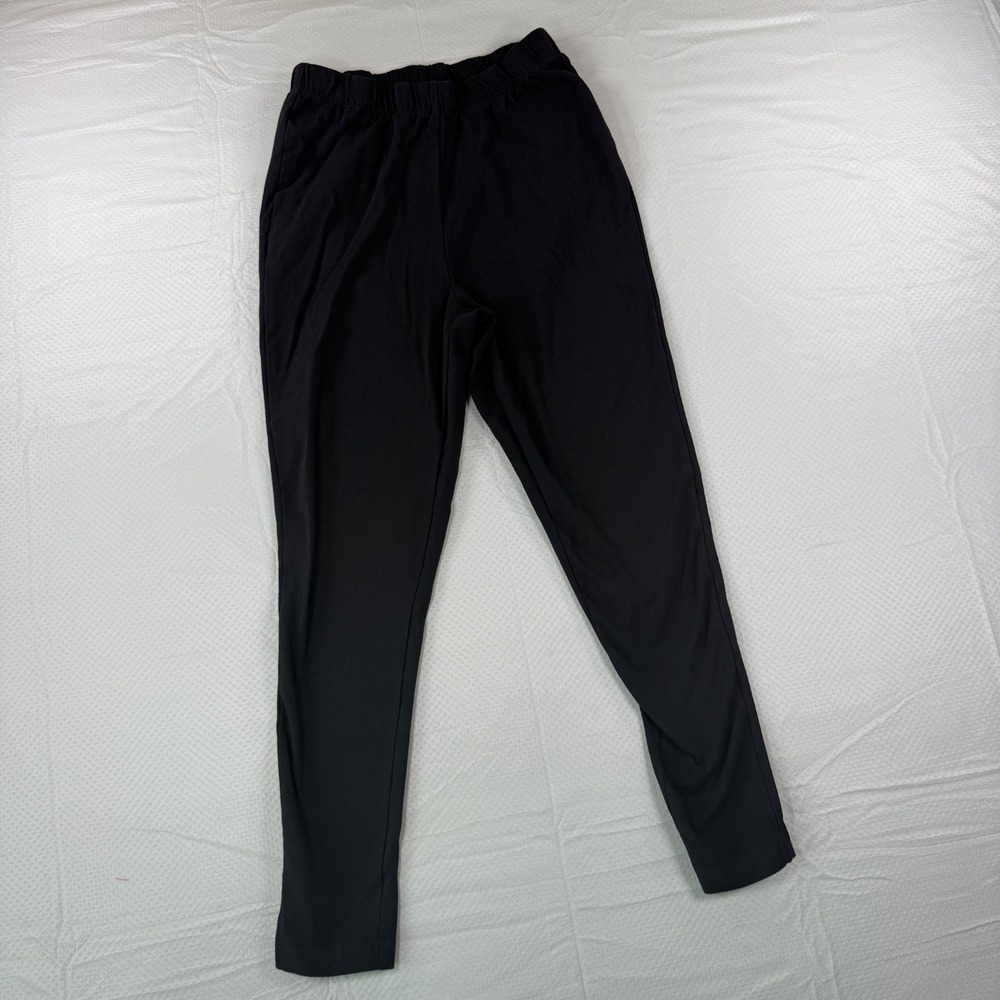 Roaman's Black Stretch Leggings Size 14/16 M Pull On Elastic Waist Knit Pants